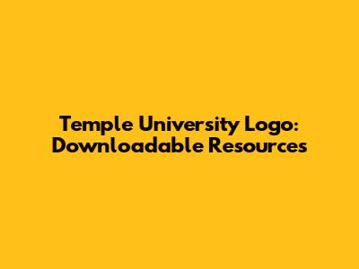 Temple University Logo: Downloadable Resources