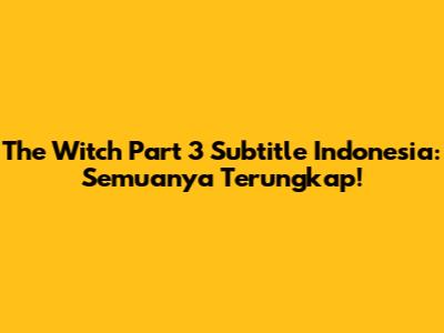 The Witch Part 3 Subtitle Indonesia: Semuanya Terungkap!