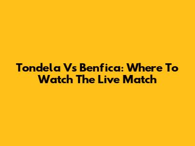Tondela Vs Benfica: Where To Watch The Live Match