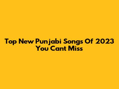 Top New Punjabi Songs Of 2023 You Can't Miss