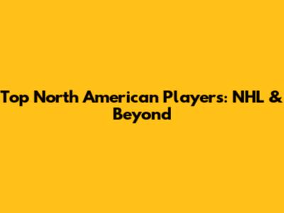 Top North American Players: NHL & Beyond