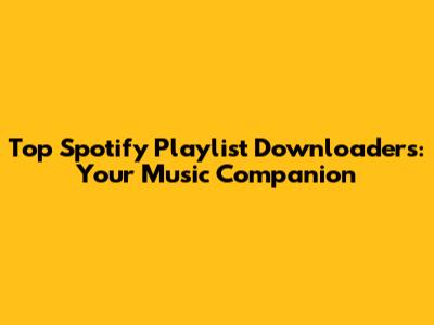 Top Spotify Playlist Downloaders: Your Music Companion