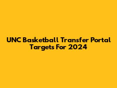 UNC Basketball Transfer Portal Targets For 2024